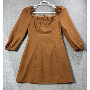 Ivy You  Western Chic Maple Brown Baby Doll Dress Lined Size M